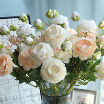 Simulation flower peony rose bouquet living room table coffee table floor plastic decoration flower arrangement