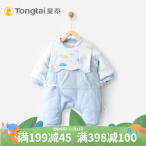 Tongtai newborn cotton conjoined cotton jackets 0-3 months baby winter cotton thickened out conjoined cotton clothes