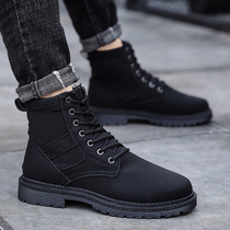 2021 new fall middle cylinder Martin boots Mens Inn Wind Black Tooling Shoes Teen Retro High Tide Shoes Men