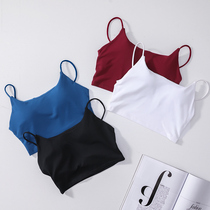 Yoga Vest With Chest Cushion Spring Summer New Comfort Medium Shockproof Sexy Beauty Back Bra No Steel Ring Sport Corset