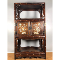 Flowers Pear Wood Inlaid Shell Wine Cabinet-AD6564