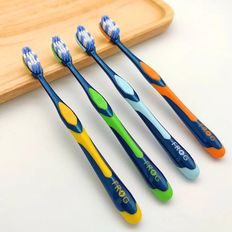 Frog toothbrush Germany imported spiral bristles wave in the hard bristles antibacterial brush silk comfortable hair family pack