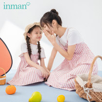 Mainman childrens dress mother womens dress 2022 Summer new one-piece dress suit parent-child dress girl plaid dress foreign