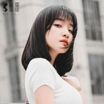 Wig female long hair really comes from natural full headgear short hair street long hair air bangs clavicle hair wig set