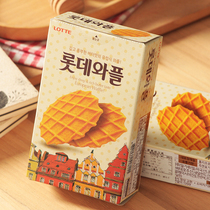 South Korea imported biscuit snack Lotte original milk crispy waffle cookies Cream egg sweet cookies 40g