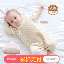 Autumn and winter baby one-piece warm baby clothes Hayi 0-6 months baby clothes climbing clothes Newborn clothes warm