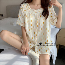 Japanese Gelato Loving Printed Short Sleeve Shorts Sweet cotton cotton Home Clothing Cute Pyjamas Women Summer Clothes
