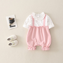 Baby autumn jumpsuit cute Net red female baby clothes spring and autumn out super cute baby Princess ha suit