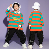 Children Street Dance Suit Boy Loose Hip Hop Performance Clothing Fewer Children Hiphop Rack Subdrum Performance Clothing Autumn Tide