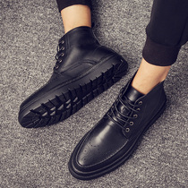 Boomers Martin boots 2022 Fall new gush casual Inron High Help shoes Mens Bullock leather shoes Help short boots