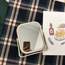 Dormitory desktop makeup mirror girl heart European simple portable double-sided makeup mirror beauty dressing mirror