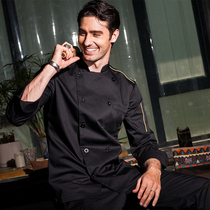 Long sleeve chef overalls mens autumn and winter clothes restaurant kitchen tooling baking clothes hotel chef clothes custom LOGO