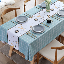 Tablecloth waterproof and oil-proof disposable ins Nordic Net Red household rectangular table cloth tea table cloth pvc table mat