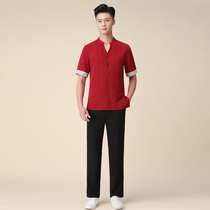 Tangyue new summer foot massage shop mens technician suit short-sleeved breathable massage foot massage work clothes suit men