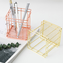 Kangbai Iron Nordic pen holder Female ins multi-functional finishing storage box Creative personality large capacity desktop ornaments