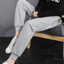Spring Autumn Grey Sports Pants Women Fall Cotton Loose Buns Feet Autumn Clothing Small Sub New Casual Wear Pants Light Cage Pants