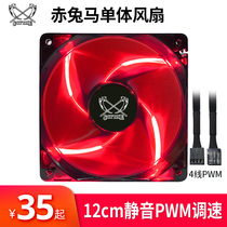 Scythe red rabbit horse STB120 original CPU fan 12cm temperature control PWM red light computer case fan