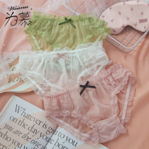 Pure desire girl underwear lace Japanese cute sexy mesh thin section breathable ladies low waist seamless briefs