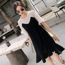 Korean counter 2021 summer temperament lady dress seaside beach beach skirt mosaic ruffle black skirt