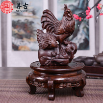 Search for ancient black sandalwood carved male chicken pendulum pieces solid wood duozodiac Shoal handicraft home Accessories Collection And Gift and Courtesy Swing