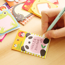 Cartoon cute animal slips students use notes message boards Post-it notes post-paper memos Han