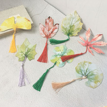 Maple Leaf Ginkgo Leaf Tassel Bookmarks Classical Chinese Style Small Gifts Creative hipster Student diy Material