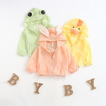 Female baby sunscreen clothing summer 1-3 years old 2 thin children baby thin and breathable air-conditioning shirt girl skin clothing