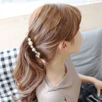 Banana clip small hair less Korean rhinestone large pontail clip vertical clip non-slip Pearl vertical card adult twisted clip female