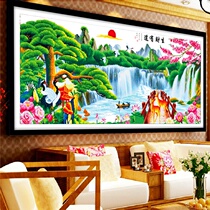 Yingcai cross stitch 2022 New Line embroidery landscape painting living room big picture manual embroidery embroidery office atmosphere