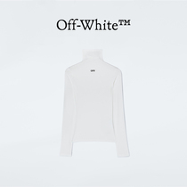 Ms. OFF-WHITE Ladies white Classic OFF logos long sleeves high collar T-shirt