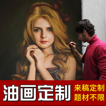 Portrait Oil Painting Custom Pure Hand Painted Photos Characters Pets Abstract Landscapes Eurostyle Genguan Living-room Decoration Wall-mounted Paintings