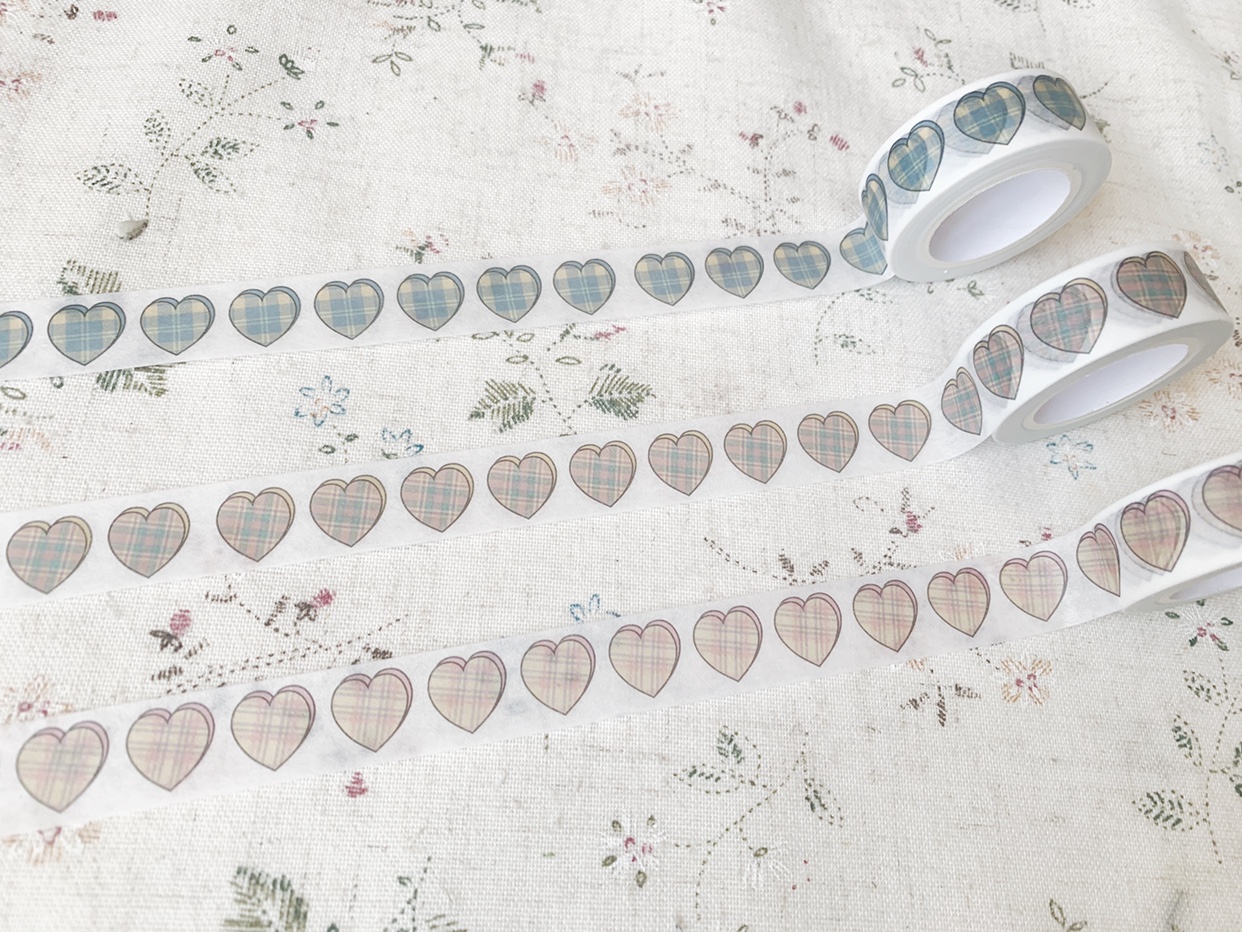 (Grapefruit - Split) South Korean Mazzzzy new paper tape love plaid versatile and paper tape