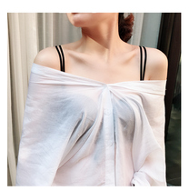  Sexy off-the-shoulder shoulder strap Contrast color patchwork belt hook bra belt candy color underwear bra belt one shoulder