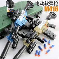 m416 electric continuous Soft Bullet Gun hand hand automatic toy gun boy machine gun simulation assault chicken full equipment