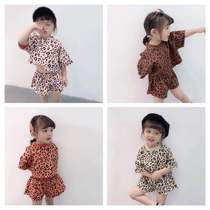 Girls summer outfit 2022 new Korean version suit Trendy Shatter Pattern Clothes Children Short Sleeves Two Sets Tide Children Clothing