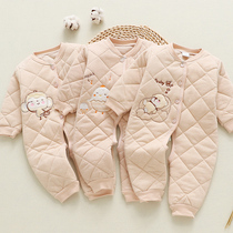 Newborn warm clothes newborn baby cotton cotton jumpsuit baby underwear 0-3-6 months color cotton autumn and winter