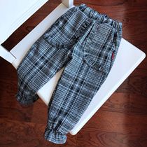 S3232 super soft trousers double-layer girl lattice pants-12 15