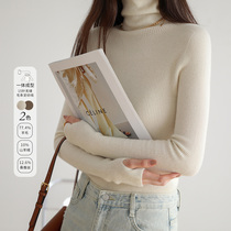 Cajuli 2021 new seamless one turtleneck sweater women autumn and winter design sense niche wool sweater bottoming