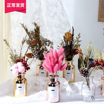 (Mountain Tree) Nordic Wind Gilded Vases Suit Dried Flowers Bouquet Forever Flowers Home Furnishings Full Of Stars With Vases