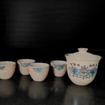 Hand painted handmade ceramic grinding sand glaze Dunhuang Mogao Grottoes Huagai Pattern cover Bowl Cover Cup Two only cover bowls Jingdezhen porcelain