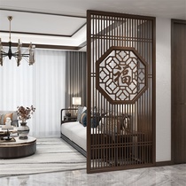 New Chinese solid wood partition screen Living room Entry into the family Xuanguan Fucalligraphy Screen Cabinet Home Shielded Partition Cabinet Xuanguan Cabinet