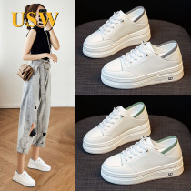 Small White Shoes Woman Two Wear 2021 Summer New Korean version Spring 100 lapped bursting with thick bottom inner heightening single shoe