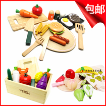 Magnetic vegetables and fruits cut look cut music WoodyPuddy wooden house kitchen childrens toys