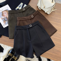  Autumn and winter woolen shorts temperament C position~casual chic shorts 2020 wool new loose classic suit pants