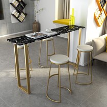 Industrial wind iron art home bar chair table bar table and chair simple modern marble tall long table cafe table