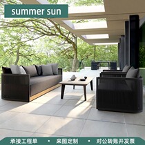 Outdoor sofa Nordic Casual Rattan Chair Vine chines Outdoor Garden Courtyard Terrace single double Balcony Furniture