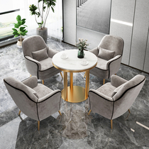 Reception for sale Office Department talks table and chairs combined rock plate small round table light extravagant modern minimalist one-table four-chair rest area