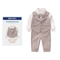 Baby clothes Male baby year-old dress 100 days catch week full moon Boy small suit Gentleman British autumn and winter suit