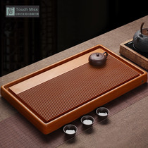 Touch Miss yellow electric Wood tea tray household whole piece kung fu tea set simple rectangular drainage tea sea tea table