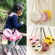 2021 new bow children plush small bag cute mini baby princess crown messenger bag child bag